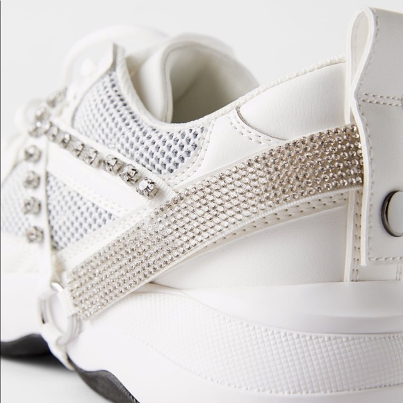 ZARA BNWT Bejeweled Sneakers US Size 9 - Picture 4 of 5